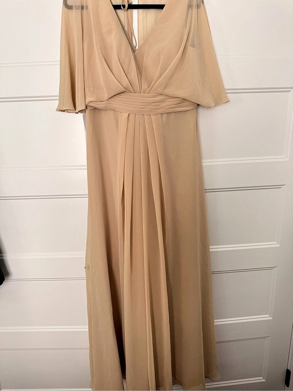 Beige Pleated Maxi Dress NWT